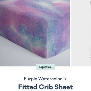 Little Sleepies Purple Watercolor Crib Sheet